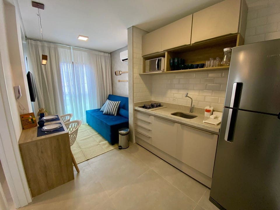 Apartment | Private kitchen | Full-size fridge, microwave, blender, cookware/dishes/utensils