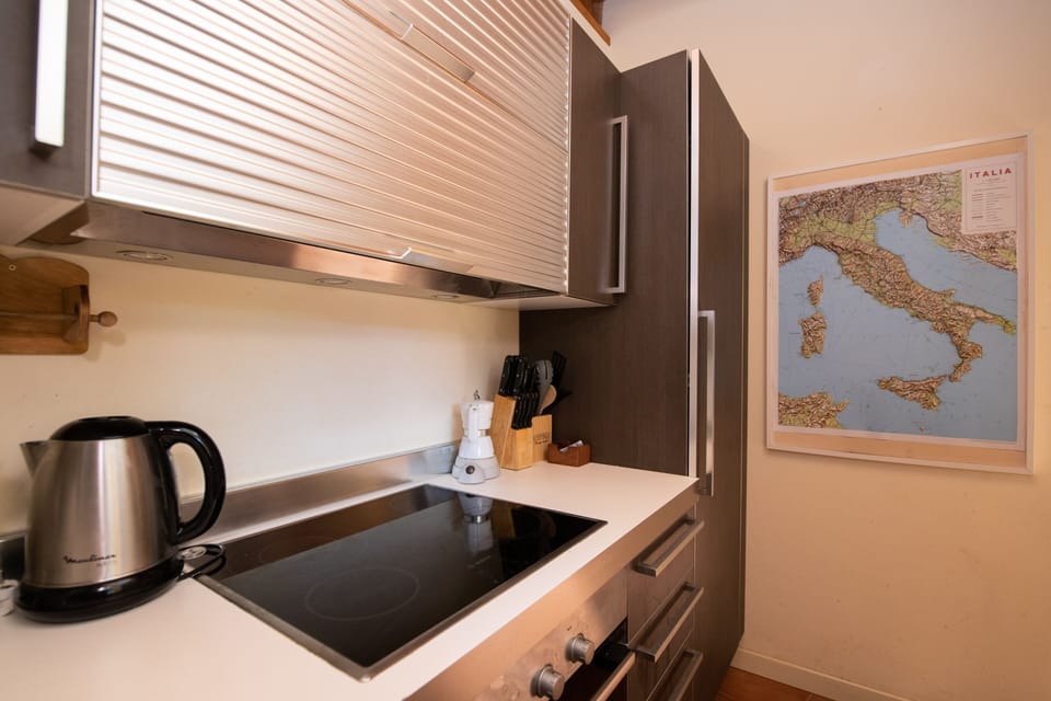 Club Apartment | Private kitchen | Fridge, microwave, oven, stovetop