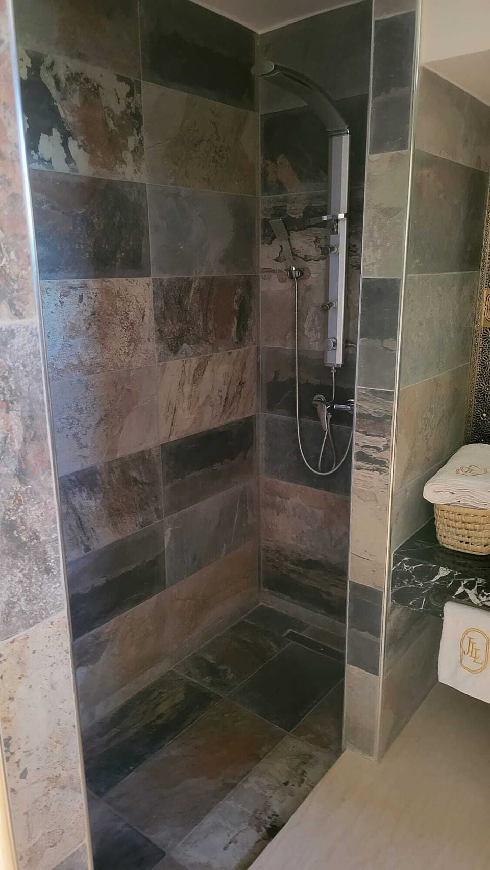 Shower, free toiletries, hair dryer, bidet