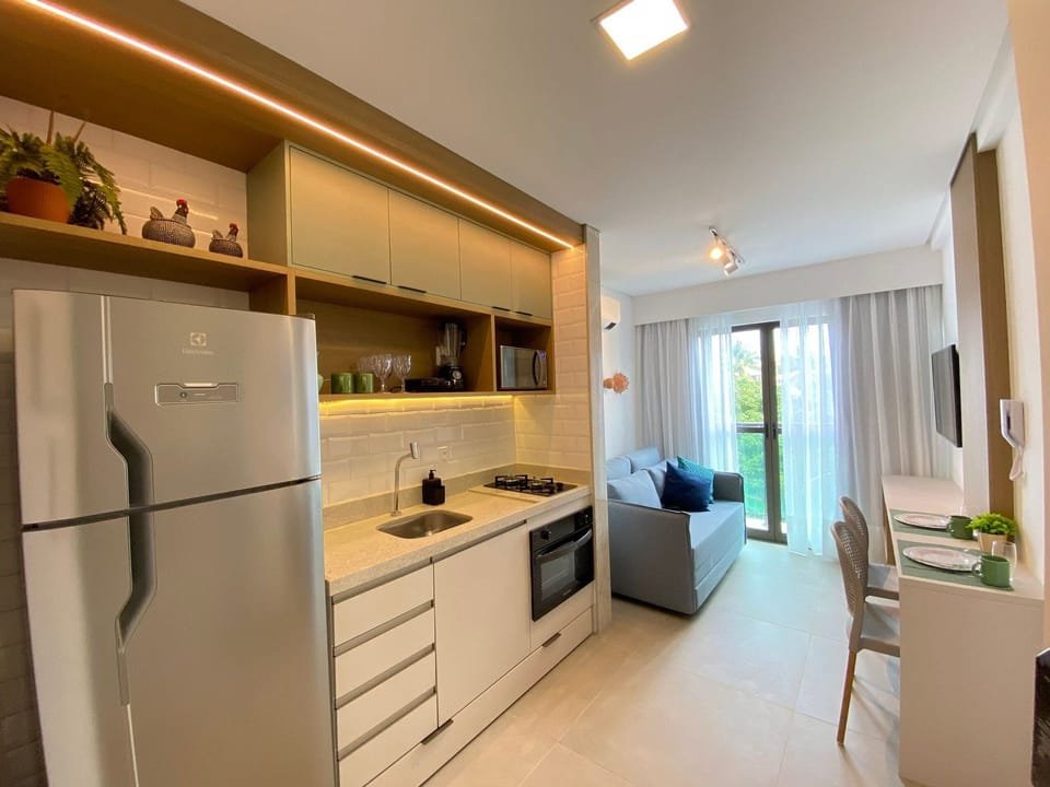 Apartment | Private kitchen | Full-size fridge, microwave, oven, stovetop