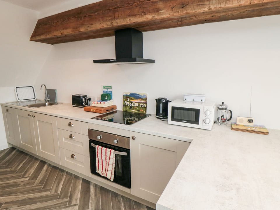 Fridge, dishwasher, electric kettle, toaster