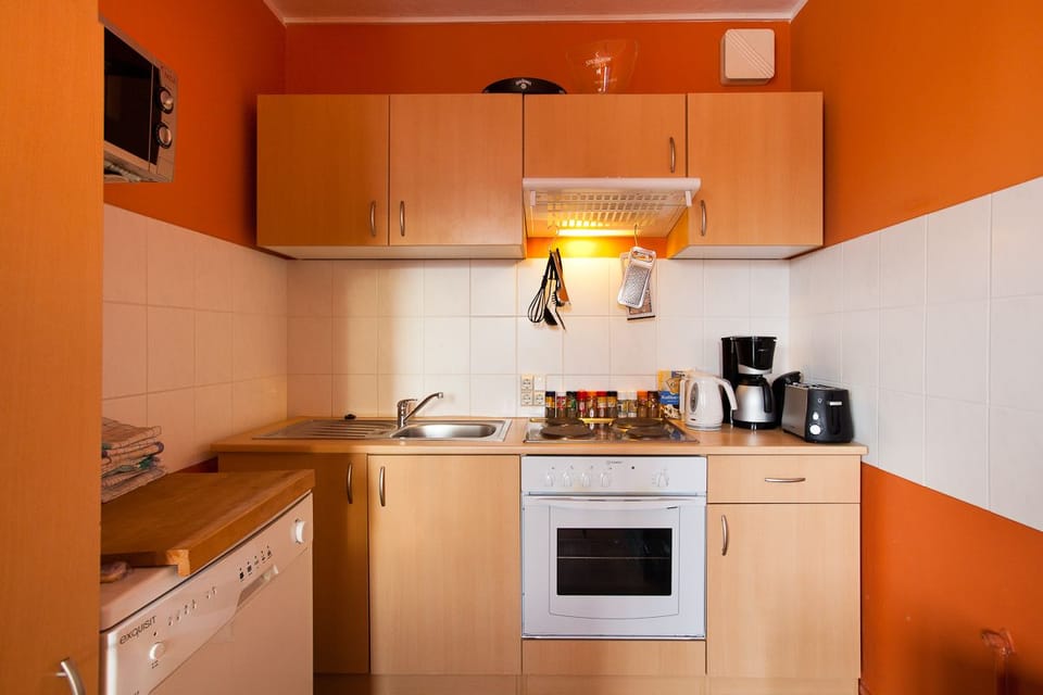 Fridge, microwave, stovetop, dishwasher
