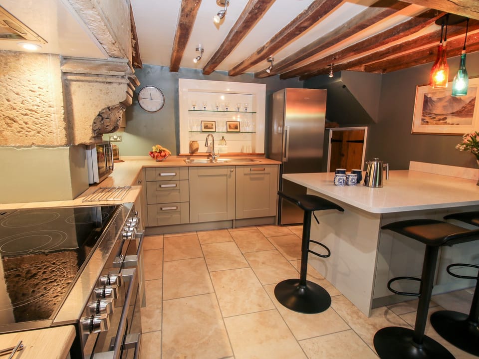 Fridge, dishwasher, electric kettle, toaster
