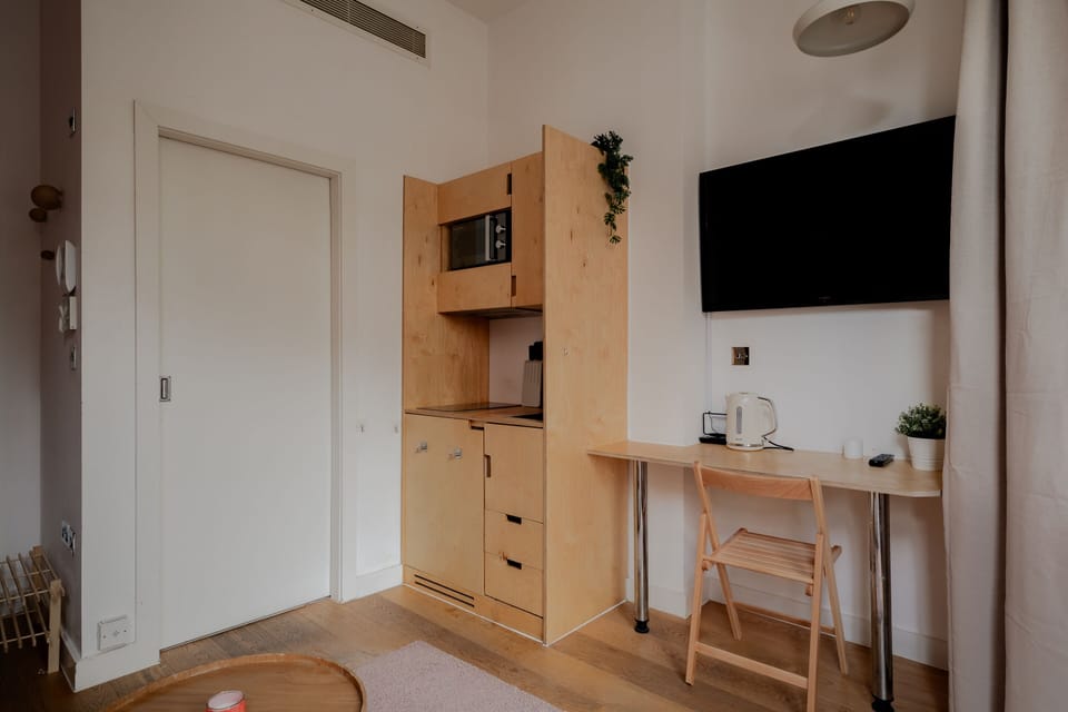 Basic Apartment, Private Bathroom (15) | Private kitchen | Mini-fridge, microwave, stovetop, electric kettle