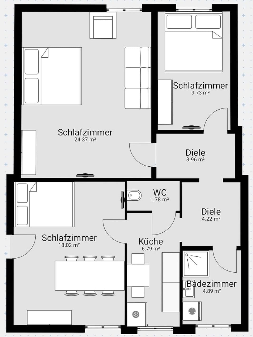 Apartment, 3 Bedrooms, Kitchen, Ground Floor | Floor plan