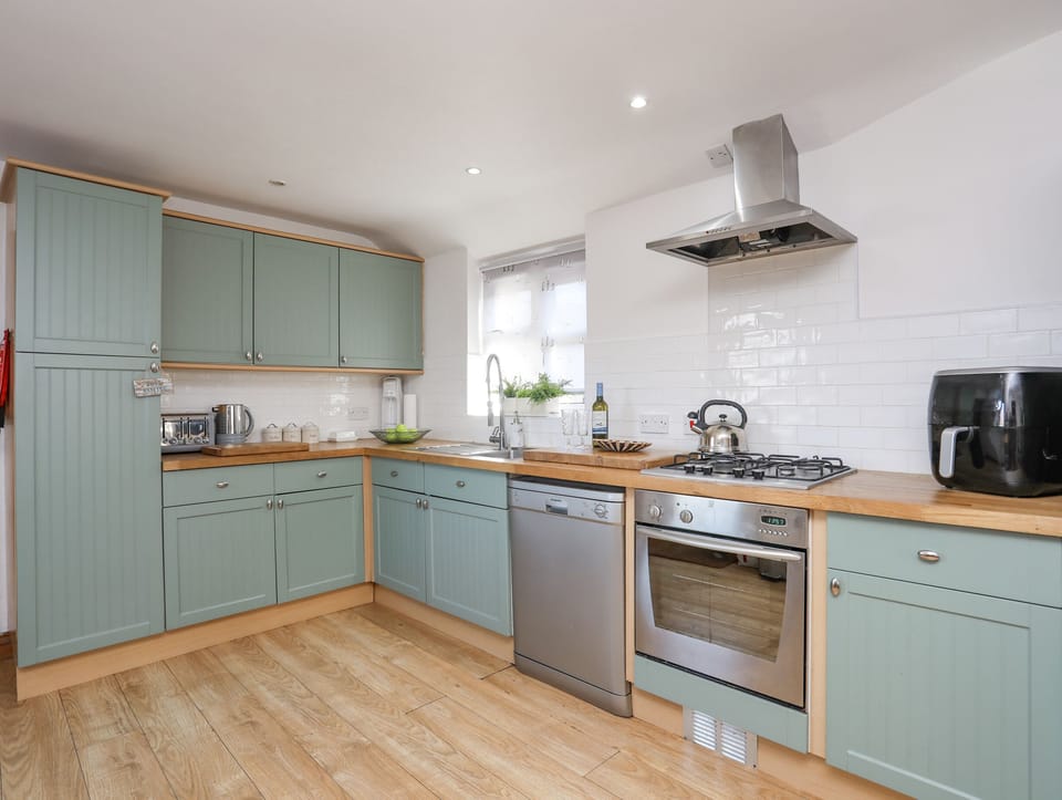 Fridge, dishwasher, electric kettle, toaster