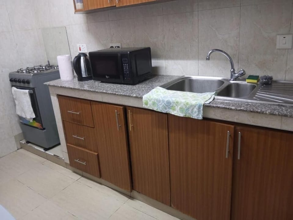 Deluxe Apartment | Private kitchen | Fridge, microwave, cookware/dishes/utensils