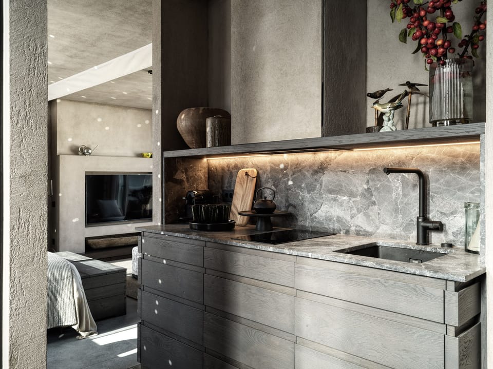 Mini-fridge, microwave, stovetop, espresso maker