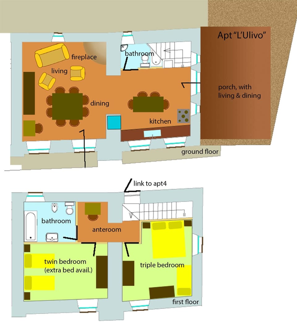 Comfort Cottage, 2 Bedrooms, Non Smoking, Pool View | Floor plan