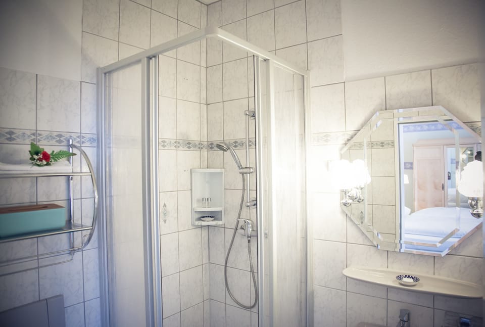 Standard Double Room | Bathroom | Shower, hair dryer, towels