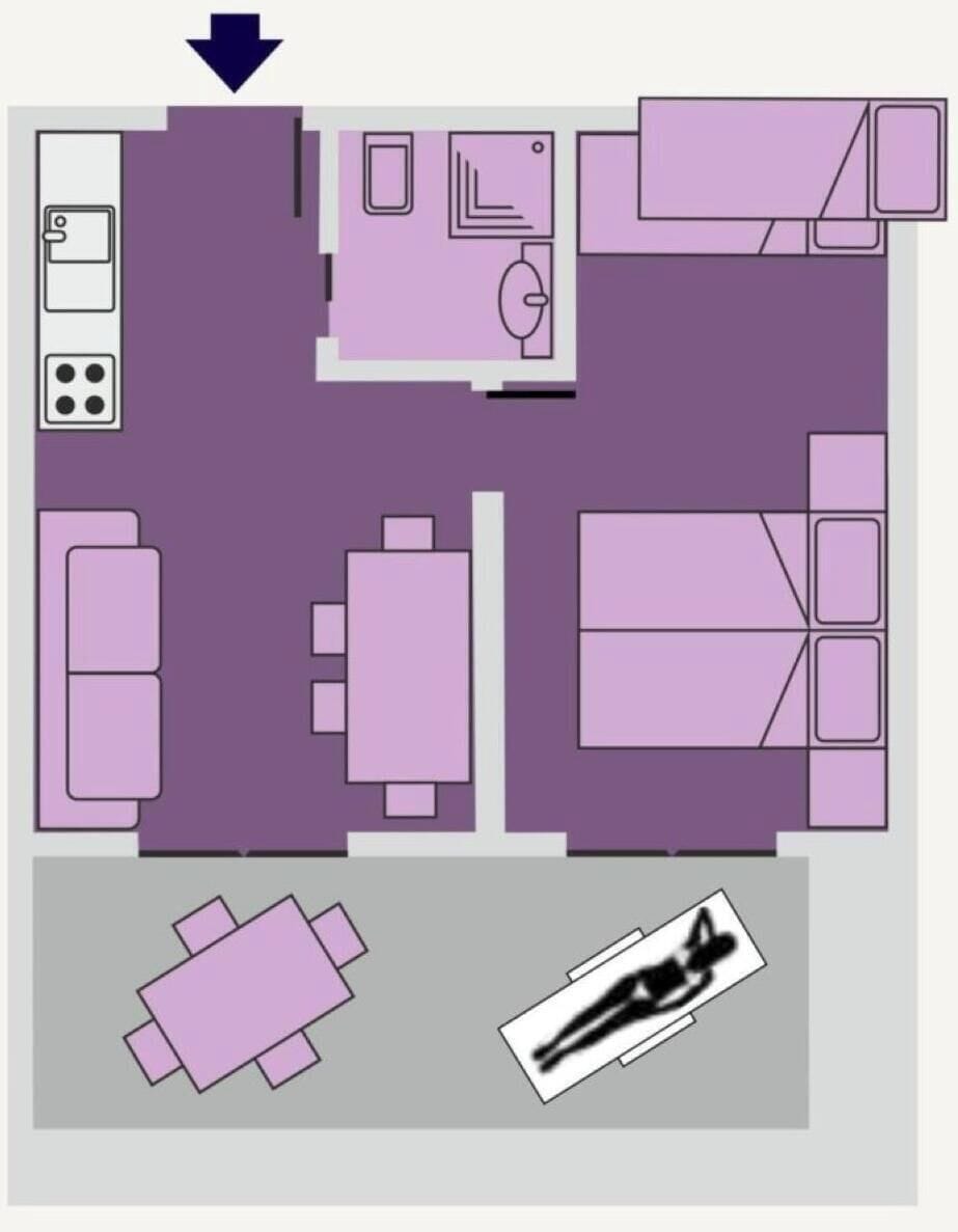 Apartment, 1 Bedroom, Terrace | Floor plan