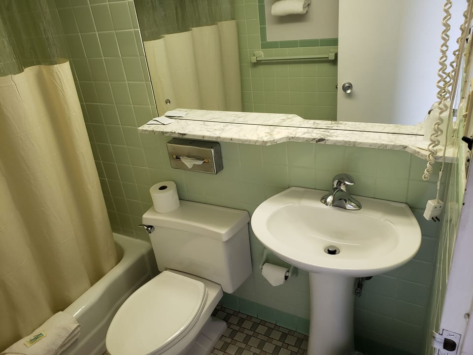 Free toiletries, hair dryer, towels