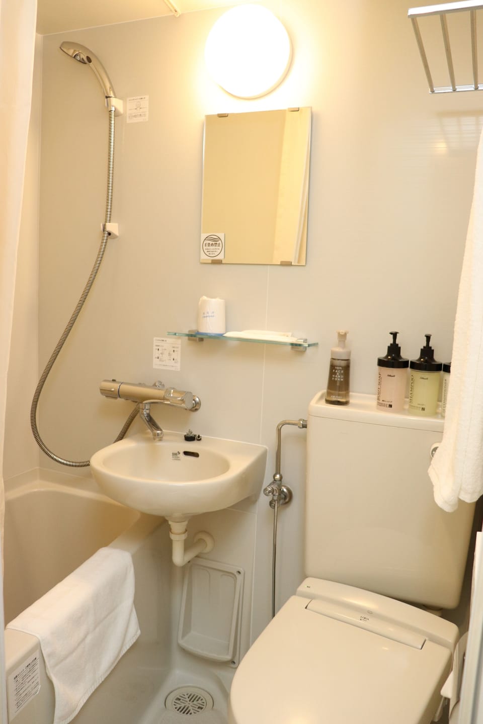 Separate tub and shower, hair dryer, bathrobes, slippers