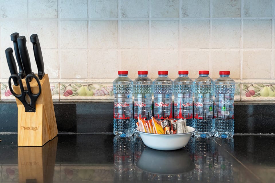 Panoramic Apartment | Private kitchen | Full-size fridge, microwave, oven, stovetop