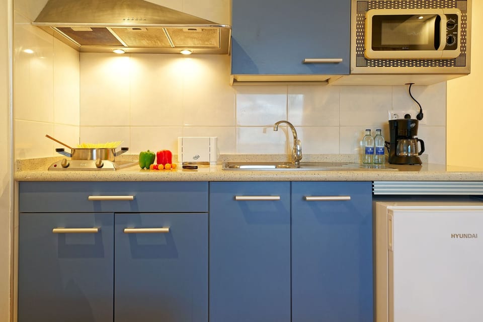 Apartment, 1 Bedroom, Sea View | Private kitchen | Fridge, microwave, stovetop, coffee/tea maker