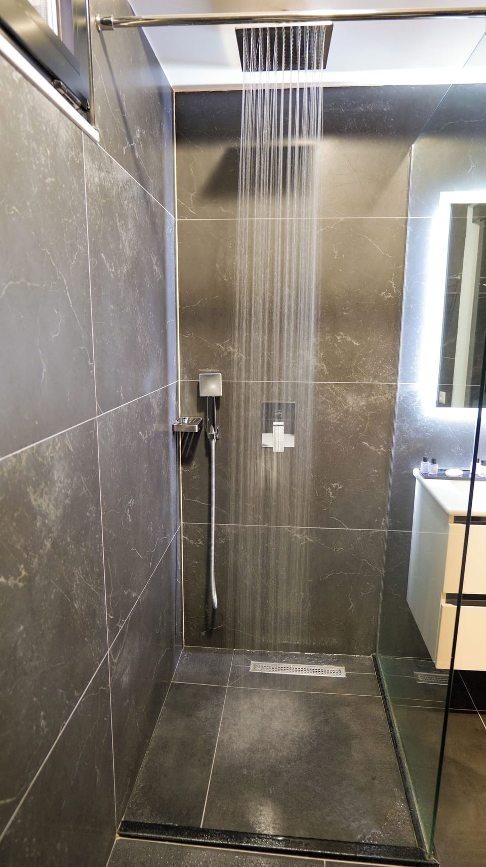 Free toiletries, hair dryer, bidet, towels