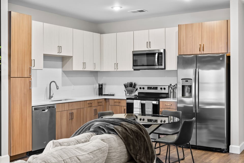 Luxury Apartment | Living area | 65-inch LCD TV with digital channels, Netflix, Hulu