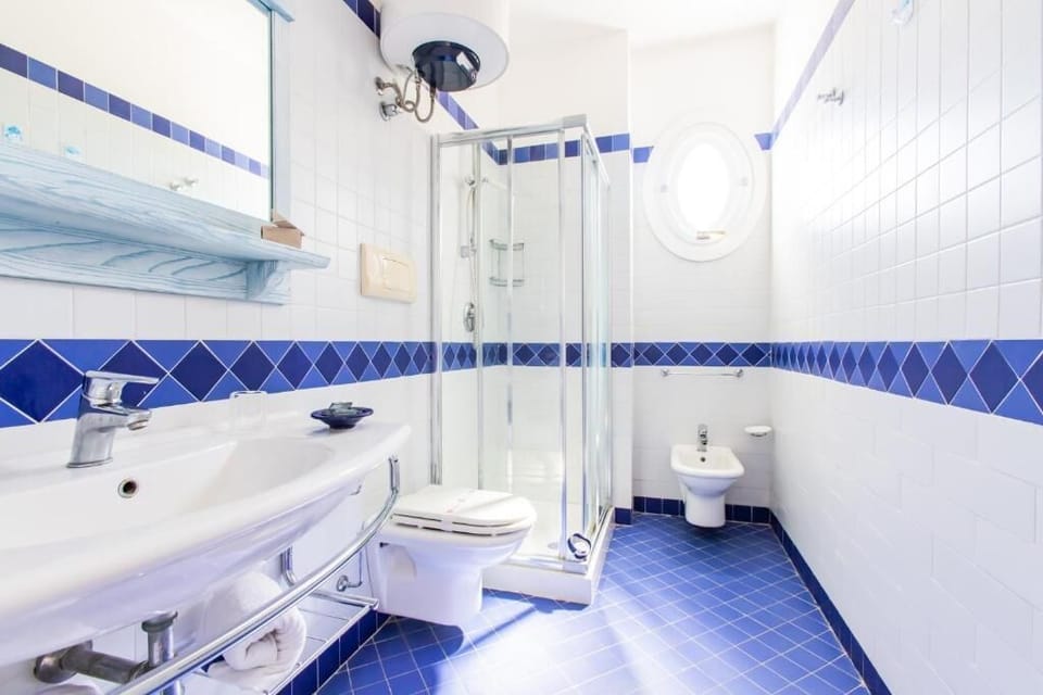 Shower, bidet, towels