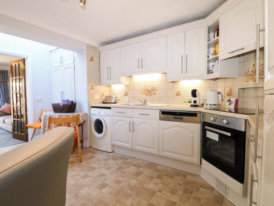 Fridge, dishwasher, electric kettle, toaster