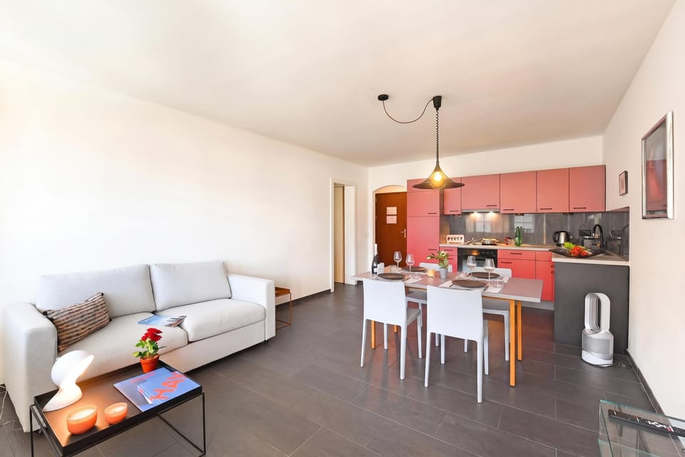 Family Apartment, 1 Bedroom, Terrace (Malibu46 - Minusio) | Living area | Flat-screen TV