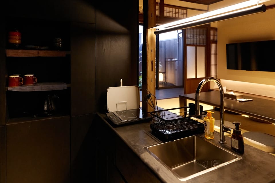 Family House | Private kitchen | Fridge, microwave, rice cooker, cookware/dishes/utensils