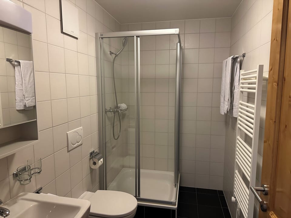 Comfort Studio, Balcony, Mountain View | Bathroom | Hair dryer, towels, soap, shampoo