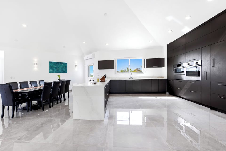 Villa | Private kitchen | Fridge, microwave, oven, stovetop