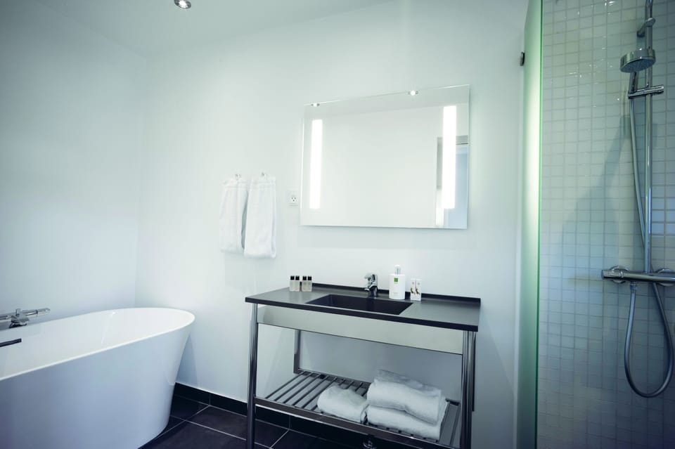 Suite Main Building | Bathroom | Shower, free toiletries, hair dryer, towels