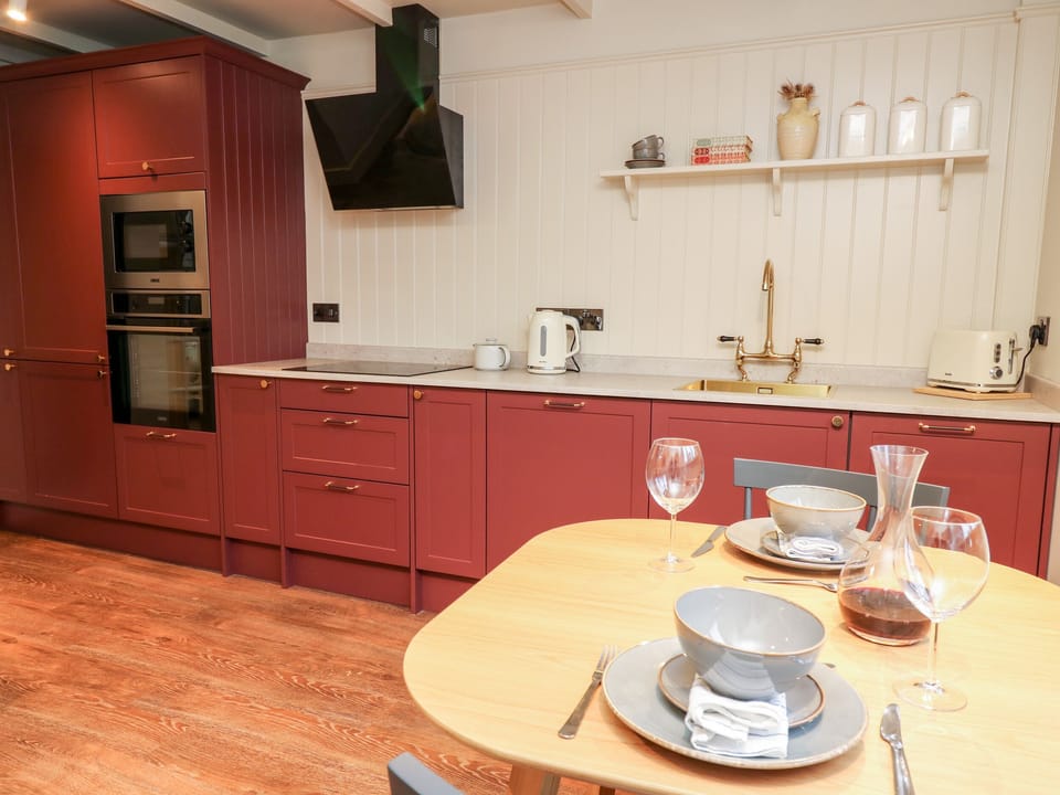 Fridge, dishwasher, electric kettle, toaster