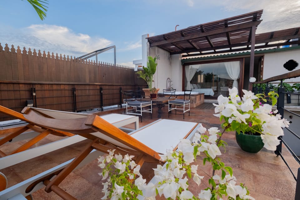 Outdoor banquet area