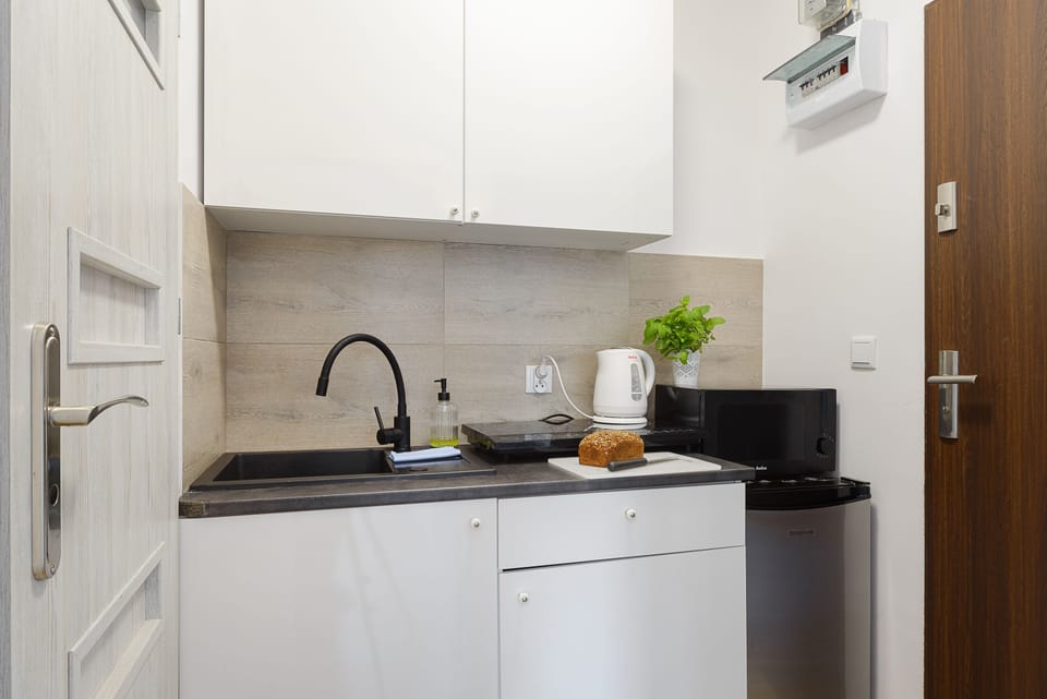 Comfort Apartment | Private kitchen | Mini-fridge, microwave, stovetop, electric kettle