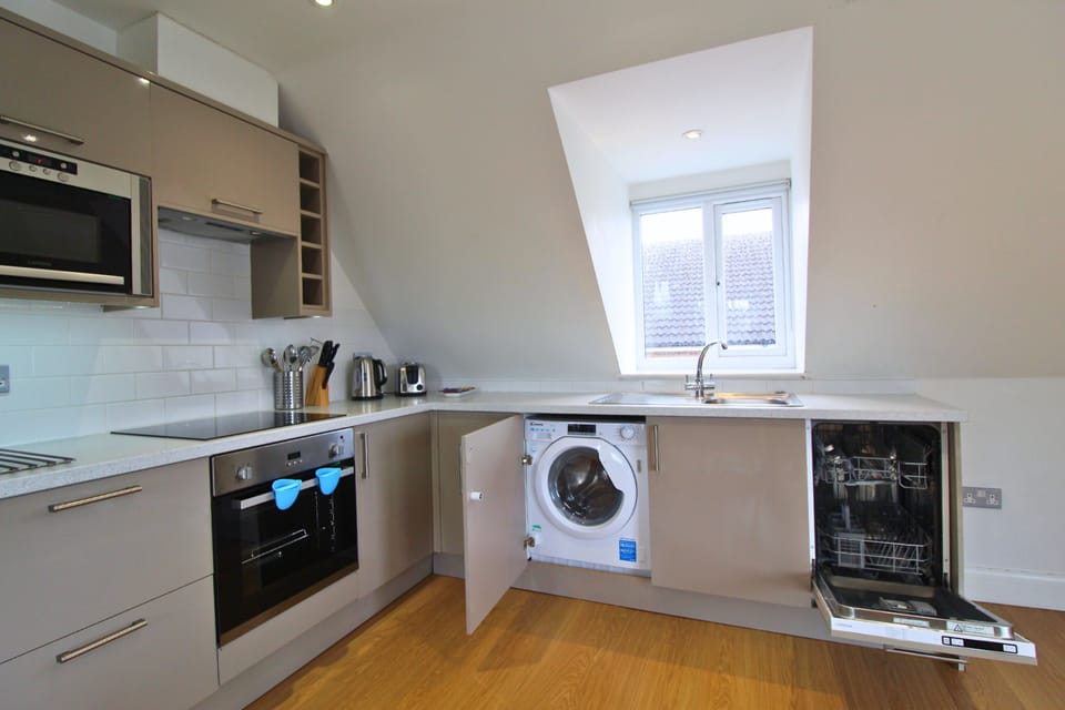 Apartment, 1 Bedroom | Private kitchen | Full-size fridge, microwave, oven, electric kettle