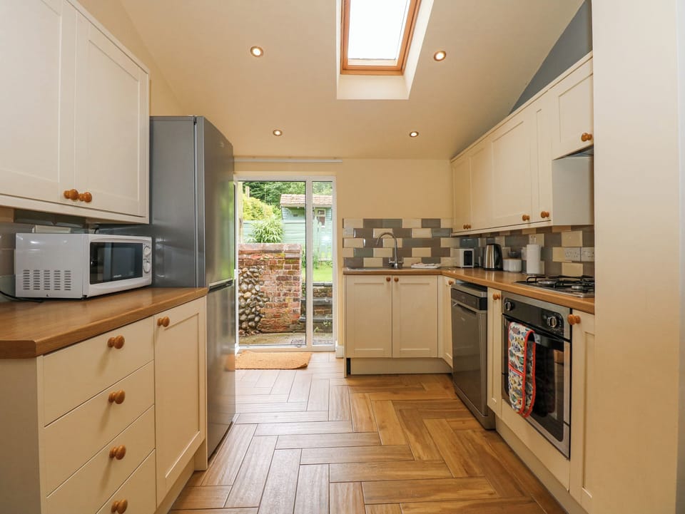 Fridge, dishwasher, electric kettle, toaster