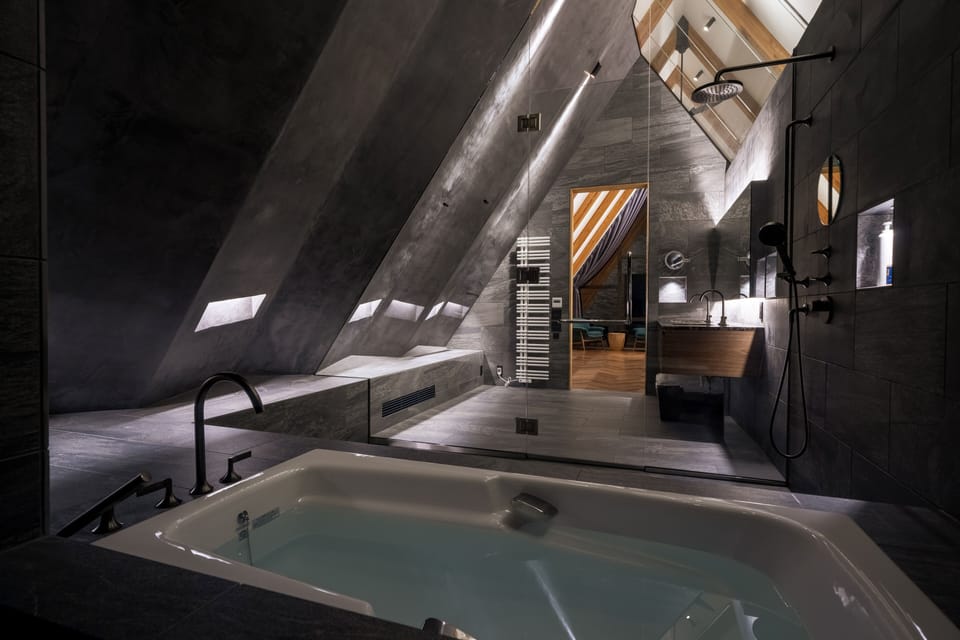 Luxury Condo | Bathroom | Separate tub and shower, hair dryer, slippers, towels