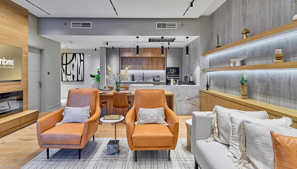 Apartment | Living area | 55-inch LCD TV with satellite channels, Netflix, streaming services