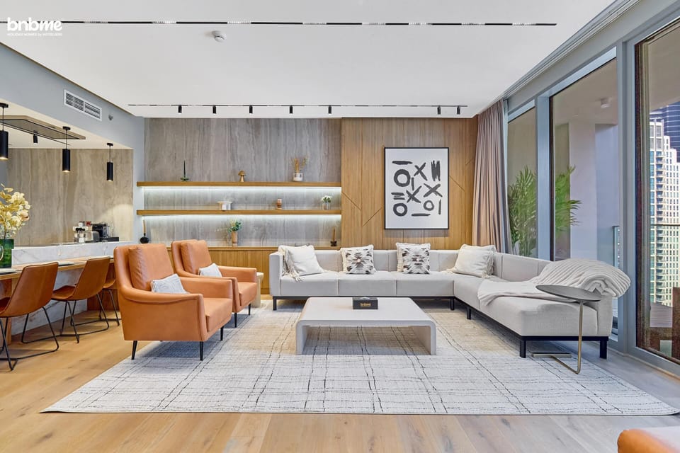 Apartment | Living area | 55-inch LCD TV with satellite channels, Netflix, streaming services