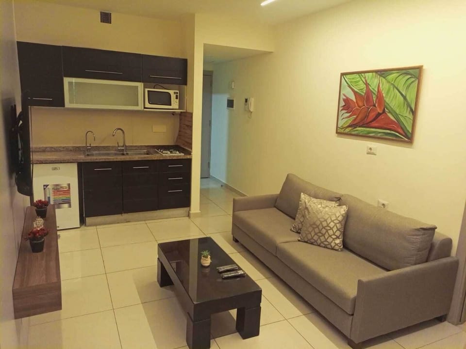 Business Studio Suite | Living area | 40-inch LCD TV with satellite channels