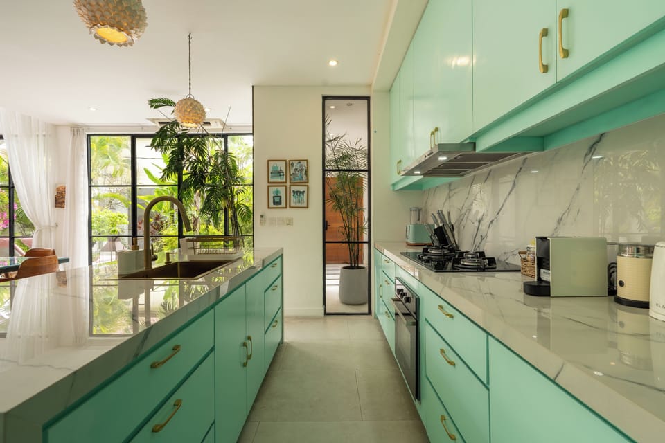 Villa | Private kitchen | Fridge, microwave, stovetop, dishwasher