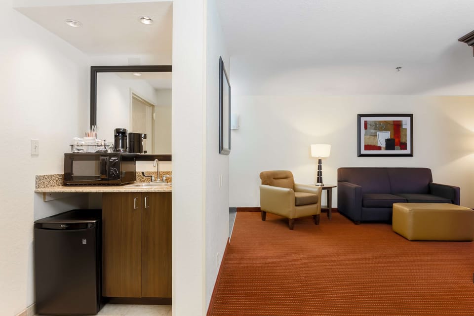 Suite, 1 King Bed with Sofa bed, Non Smoking | Living area | 32-inch LCD TV with cable channels, TV