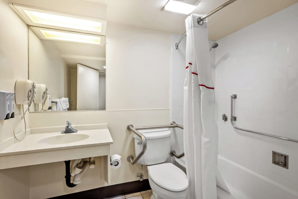 Superior Room, 1 King Bed, Accessible, Non Smoking | Bathroom | Free toiletries, hair dryer, towels