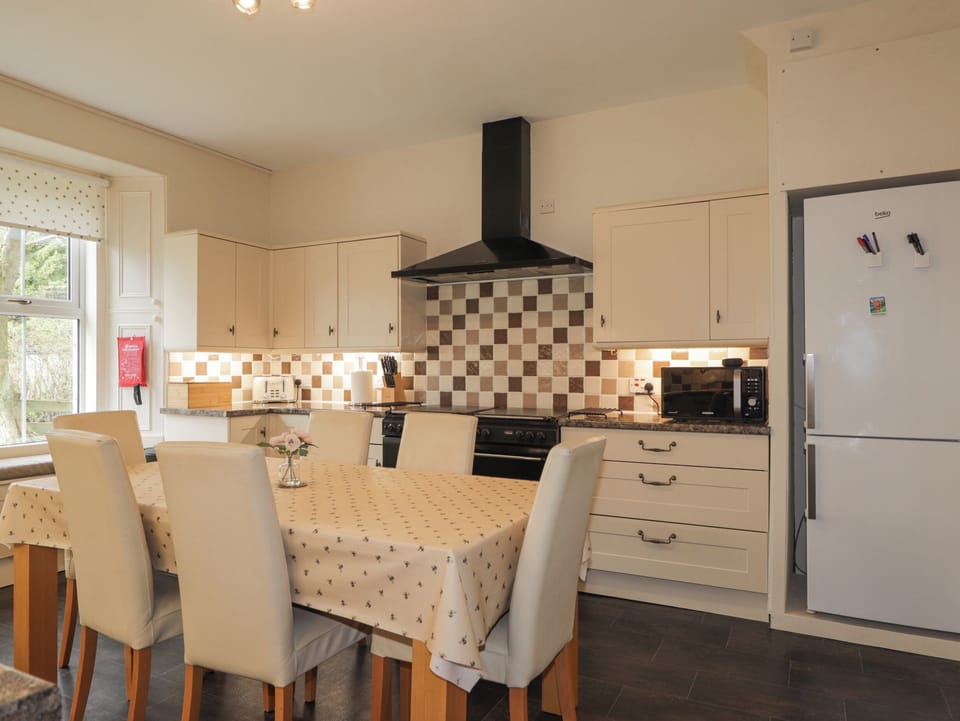 Fridge, dishwasher, electric kettle, toaster