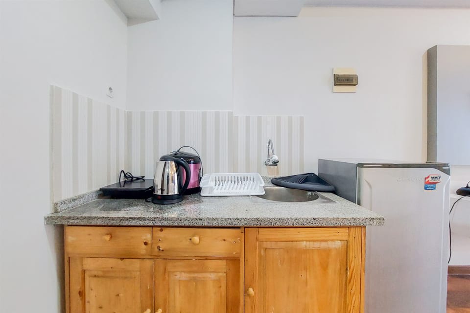 Studio | Private kitchen | Full-size fridge, stovetop