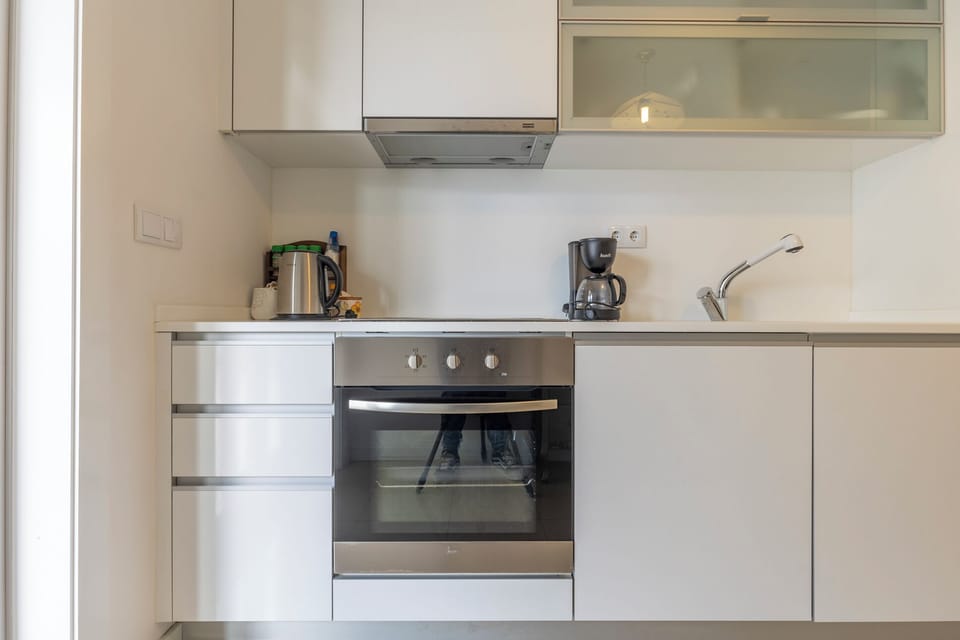 Apartment | Private kitchen | Full-size fridge, microwave, oven, stovetop