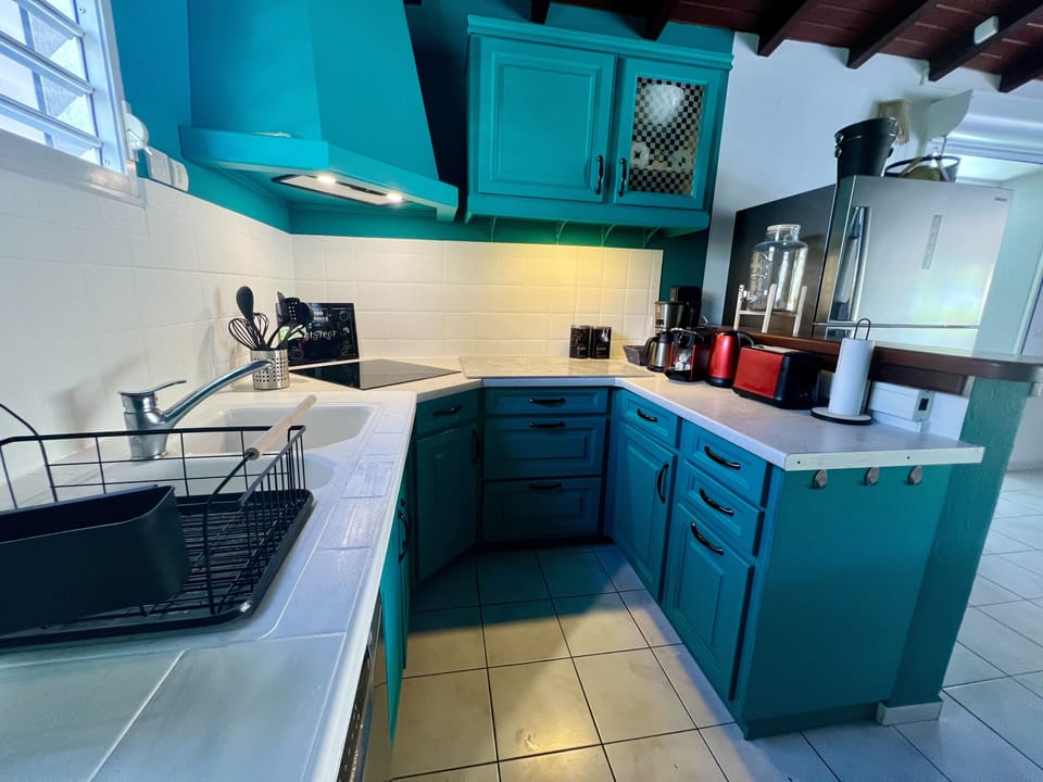 Family Villa | Private kitchen | Full-size fridge, microwave, stovetop, dishwasher
