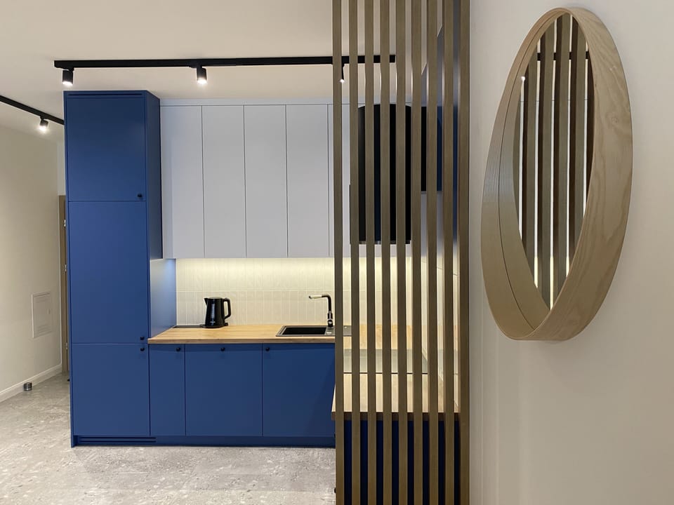 Deluxe Apartment, Lake View | Private kitchen | Mini-fridge, oven, stovetop, dishwasher