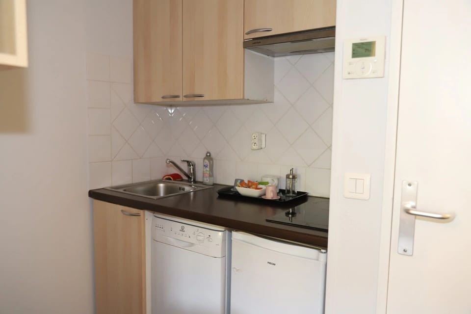 Superior Apartment, Patio | Private kitchen | Mini-fridge, microwave, stovetop, dishwasher