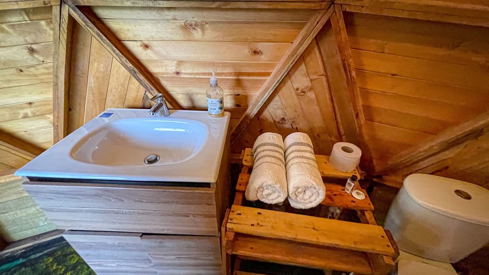 Deluxe Double Room | Bathroom | Combined shower/tub, rainfall showerhead, towels, soap
