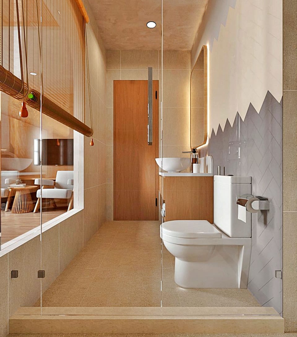 Deluxe Double Room | Bathroom | Shower, hydromassage showerhead, designer toiletries, hair dryer