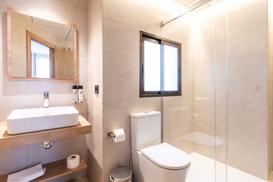 Standard Double Room | Bathroom | Shower, hair dryer, towels