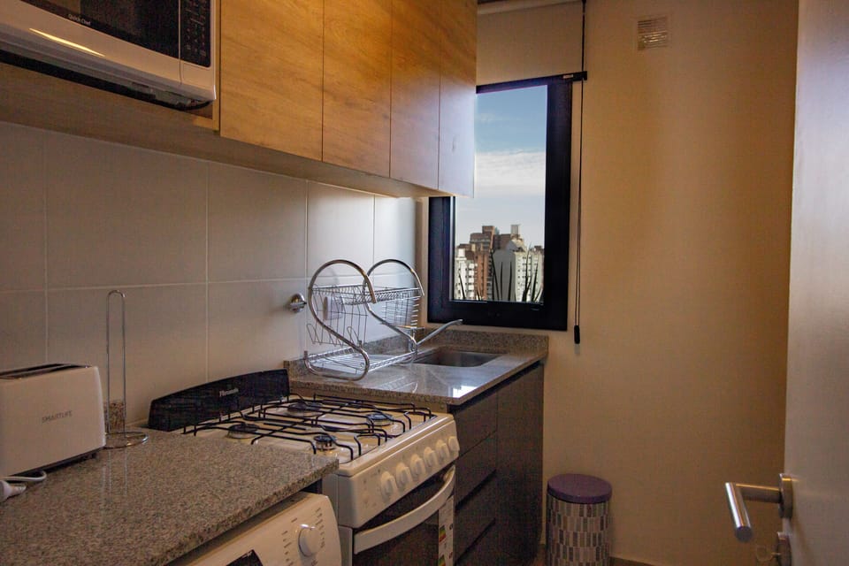 Executive Apartment | Private kitchen | Full-size fridge, microwave, oven, electric kettle